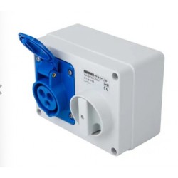 16A 2P&E 230V IP44 HOR INTERLOCK SKT