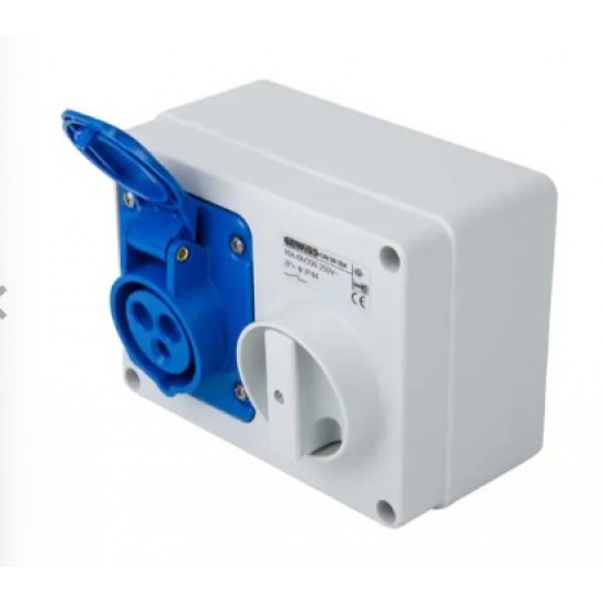 16A 2P&E 230V IP44 HOR INTERLOCK SKT