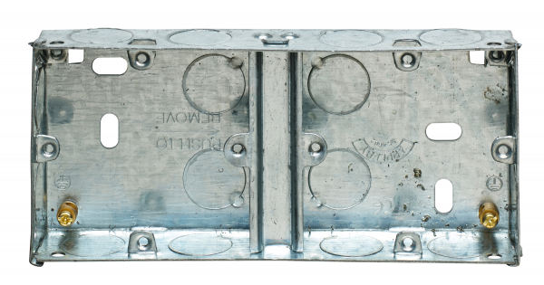 1G DUAL 25MM STEEL BACK BOX