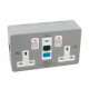 METAL CLAD 13A DP TWIN SOCKET