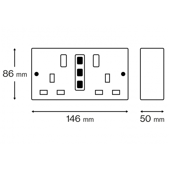 METAL CLAD 13A DP TWIN SOCKET