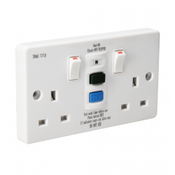 RCD TWIN SOCKET WHITE