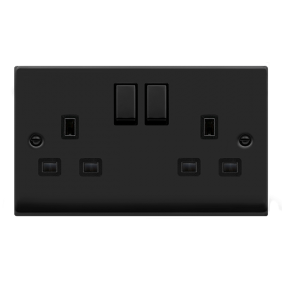 13A INGOT TWIN SOCKET BLK