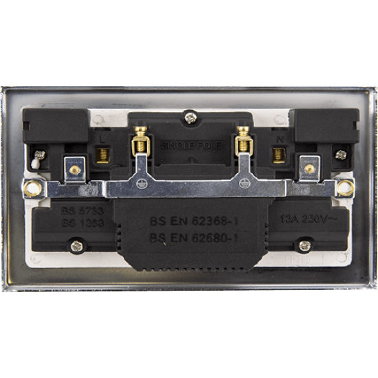 13A INGOT TWIN SOCKET USB BLK