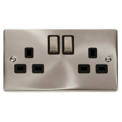 13A INGOT TWIN SOCKET BLK