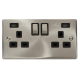 13A INGOT TWIN SOCKET USB BLK