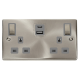 13A INGOT TWIN SOCKET USB+C GY