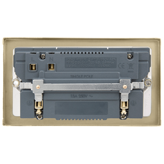 13A INGOT TWIN SOCKET USB+C GY