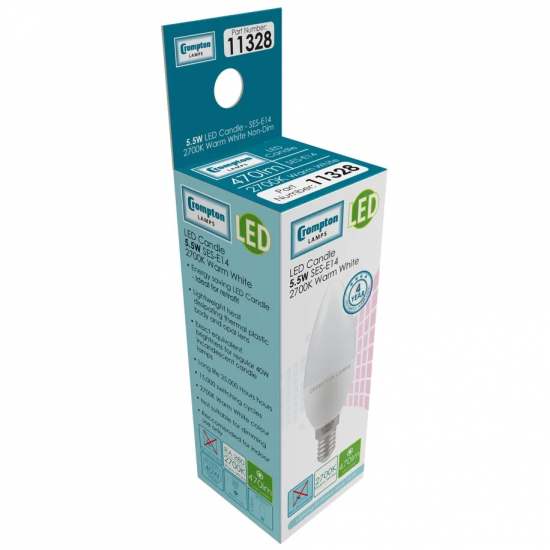LED CANDLE OPAL 5.5W 4K SES