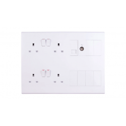 Deta S1988 Media Plate Socket White