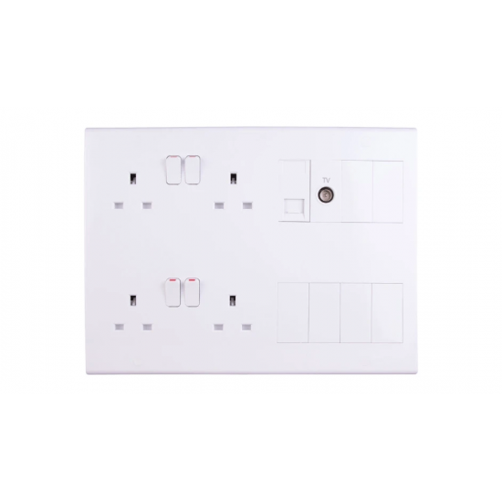 Deta S1988 Media Plate Socket White