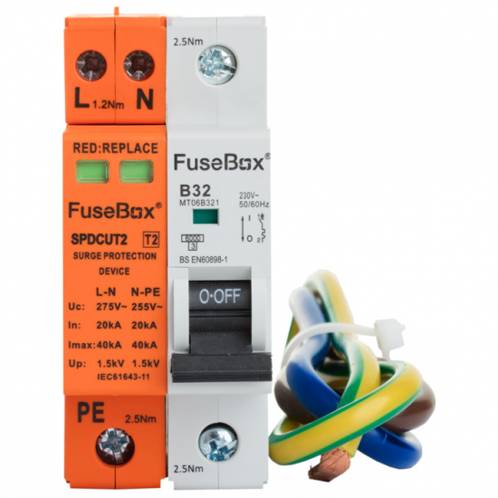 SPD T2 KIT C/W 32A MCB