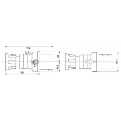 32A 2P+E 230V Plug IP44