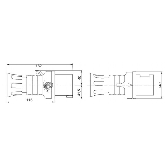 32A 2P+E 230V Plug IP44