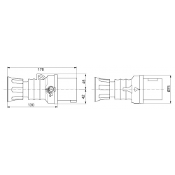 32A 3P+N+E 415V Plug IP44