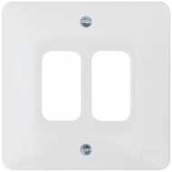 2 GANG WHITE MOULDED GRID PLATE