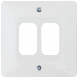 2 GANG WHITE MOULDED GRID PLATE
