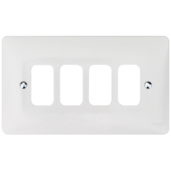 4 GANG WHITE MOULDED GRID PLATE