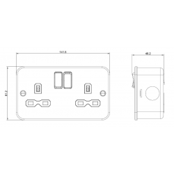 METAL CLAD TWIN SOCKET