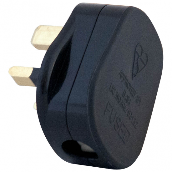 13A PLUG TOP BLACK