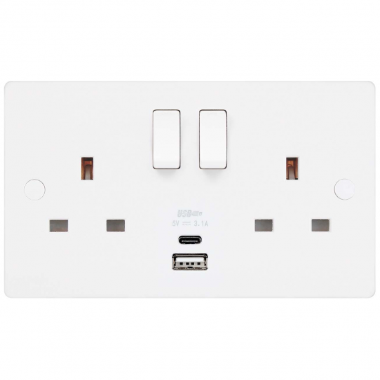 13A 2G SWITCHED SOCKET USB/TYPE C