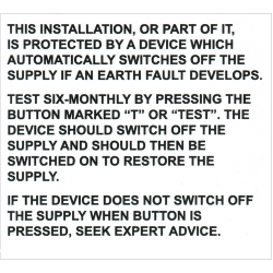 RCD DEVICE 6 MONTH TEST LABEL