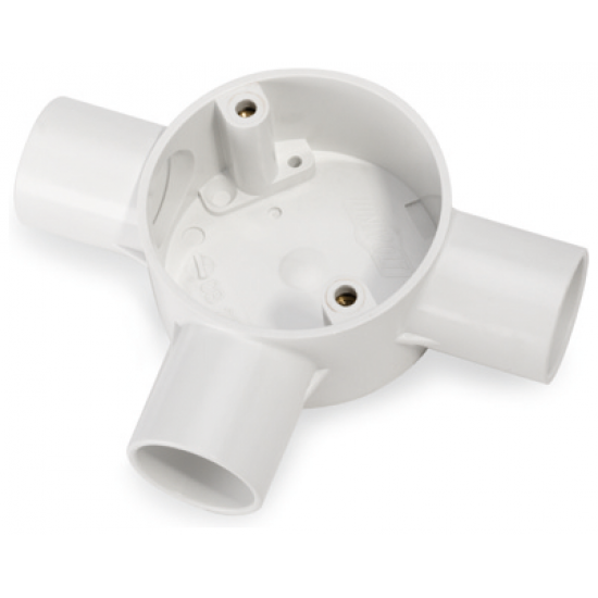 25MM TEE BOX WHITE