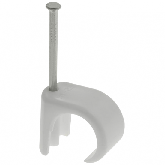 9.0MM CABLE CLIP ROUND WHITE