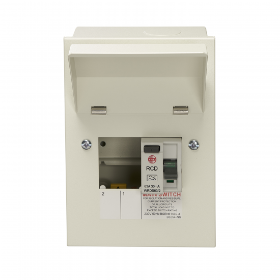2 WAY CON UNIT RCD 63A 30MA
