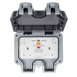 WEATHERPROOF TWIN SOCKET RCD